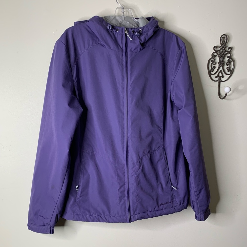 Eddie Bauer Full-Zip Fleece Lined Hooded Jacket Sz L